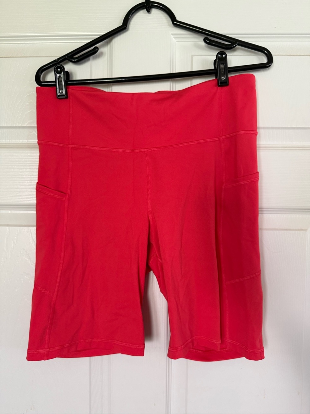 GAP Bright Coral High-Rise Bike Shorts with Side Pockets